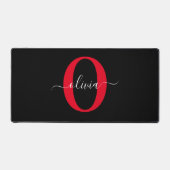 Gepersonaliseerd monogram Script Name Black White Bureaumat (Voorkant)
