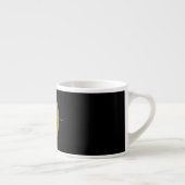 Gepersonaliseerd monogram Script Name Black White Espresso Kop (Rechts)