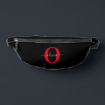 Gepersonaliseerd monogram Script Name Black White  Heuptasje<br><div class="desc">Dit elegante monogram en het stijlvolle ontwerp van de manuscriptnaam kunnen als gift voor een verjaardag, een bruiloft, een baby shower, een verjaardag, een Moederdag of om het even welke gelegenheid worden gegeven. Het kan gepersonaliseerd worden met het initiaal en de naam van de persoon. U kunt de lettertypekleur, de...</div>