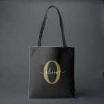Gepersonaliseerd monogram Script Name Black White  Tote Bag<br><div class="desc">Dit elegante monogram en het stijlvolle ontwerp van de manuscriptnaam kunnen als gift voor een verjaardag, een bruiloft, een vrijgezellenfeest, een verjaardag, een Moederdag of om het even welke gelegenheid worden gegeven. Het kan gepersonaliseerd worden met het initiaal en de naam van de persoon. U kunt het lettertype, de lettertypekleur,...</div>