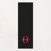 Gepersonaliseerd monogram Script Name Black White  Yogamat (Voorkant)