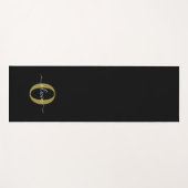 Gepersonaliseerd monogram Script Name Black White  Yogamat (Voorkant (horizontaal))