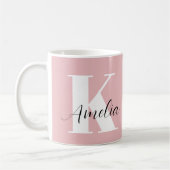 Gepersonaliseerd Monogram Script Roze Koffiemok (Links)