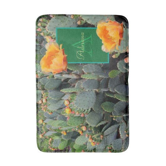 Gepersonaliseerd Monogram Sinaasappel Prickly Pear Badmat (Voorkant Verticaal)