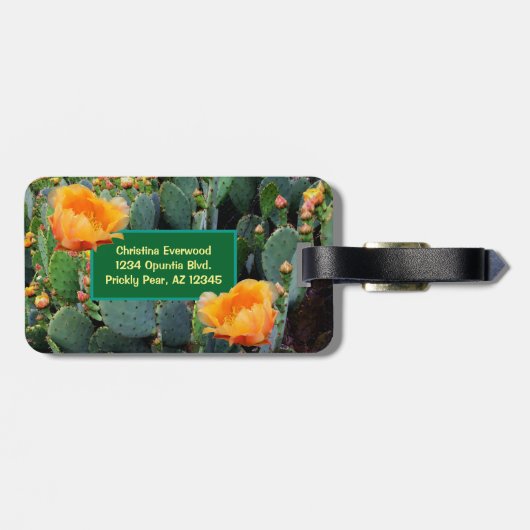 Gepersonaliseerd Monogram Sinaasappel Prickly Pear Bagagelabel (Achterkant horizontaal)