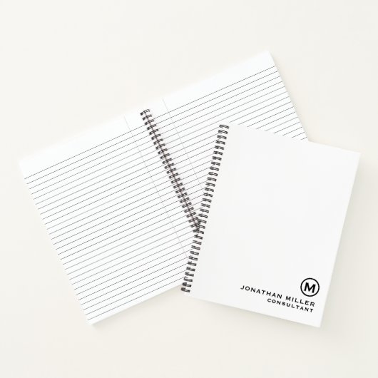 Gepersonaliseerd monogram spiraal Notitieboek (Binnen)
