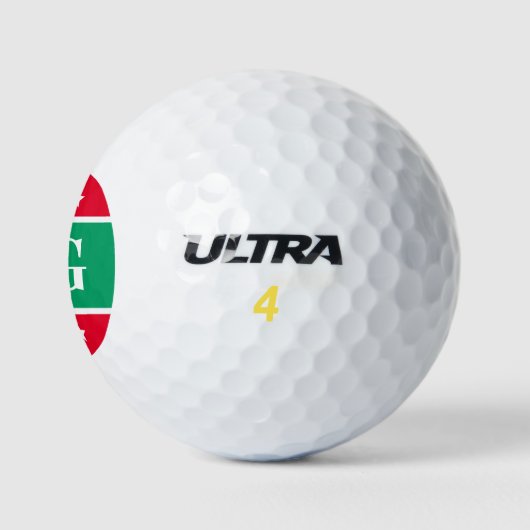 Gepersonaliseerd monogram sterren groen rood golfballen (Logo)