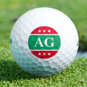 Gepersonaliseerd monogram sterren groen rood golfballen