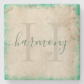 Gepersonaliseerd Monogram Stone Onderzetter (Voorkant)