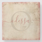 Gepersonaliseerd Monogram Stone Onderzetter (Voorkant)