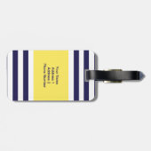 Gepersonaliseerd monogram Stripes Pattern Yellow Bagagelabel (Achterkant horizontaal)