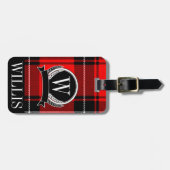 Gepersonaliseerd monogram Tartan Speld Bagagelabel (Voorkant horizontaal)