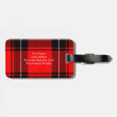 Gepersonaliseerd monogram Tartan Speld Bagagelabel (Achterkant horizontaal)