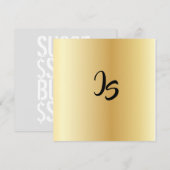 Gepersonaliseerd Monogram Trendy Goud Patroon Succ Kaart (Voorkant / Achterkant)