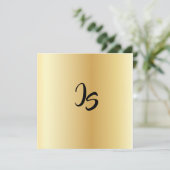 Gepersonaliseerd Monogram Trendy Goud Patroon Succ Kaart (Staand voorkant)