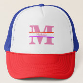 Gepersonaliseerd monogram trucker pet (Voorkant)