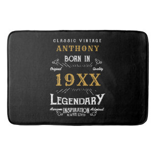 Gepersonaliseerd monogram van de Retro van de Dag Badmat