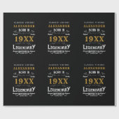 Gepersonaliseerd  monogram van de Retro van de Dag Cadeaupapier (Vlak)