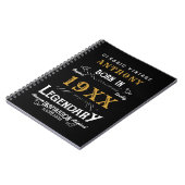 Gepersonaliseerd  monogram van de Retro van de Dag Notitieboek (Linkerzijde)