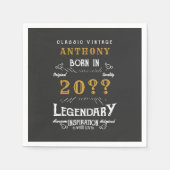 Gepersonaliseerd monogram van de Retro van de Dag Servet (Voorkant)