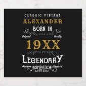 Gepersonaliseerd  monogram van de Retro van de Dag Sparkling Wijnetiket (Enkel label)