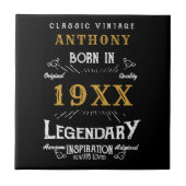 Gepersonaliseerd monogram van de Retro van de Dag Tegeltje (Voorkant)