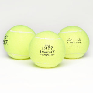 Gepersonaliseerd monogram van de Retro van de Dag Tennisballen