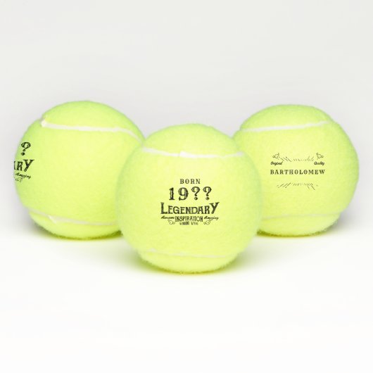 Gepersonaliseerd monogram van de Retro van de Dag Tennisballen (Multi)