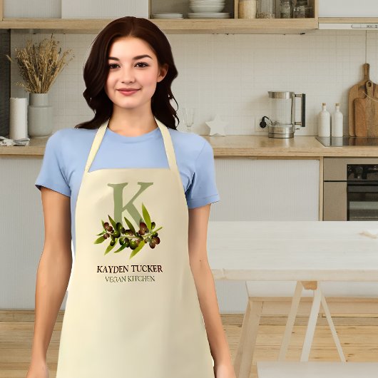 Gepersonaliseerd Monogram Vegan Kitchen Schort