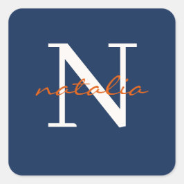 Gepersonaliseerd monogram vierkante sticker