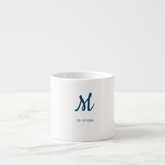 gepersonaliseerd monogram voeg jouw naam bruiloft espresso kop (Voorkant)