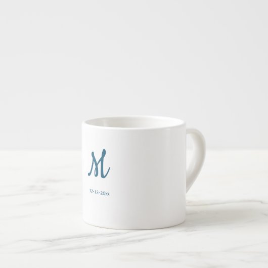 gepersonaliseerd monogram voeg jouw naam bruiloft espresso kop (Voorkant rechts)