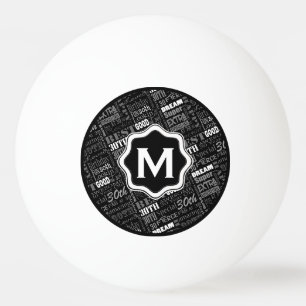 Gepersonaliseerd monogram voor 30e verjaardag van pingpongbal