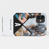Gepersonaliseerd monogram voor 3 fotocollage famil Case-Mate iPhone case (Achterkant (horizontaal))