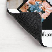 Gepersonaliseerd monogram voor 3 fotocollage famil muismat (Hoek)