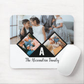 Gepersonaliseerd monogram voor 3 fotocollage famil muismat (Met muis)
