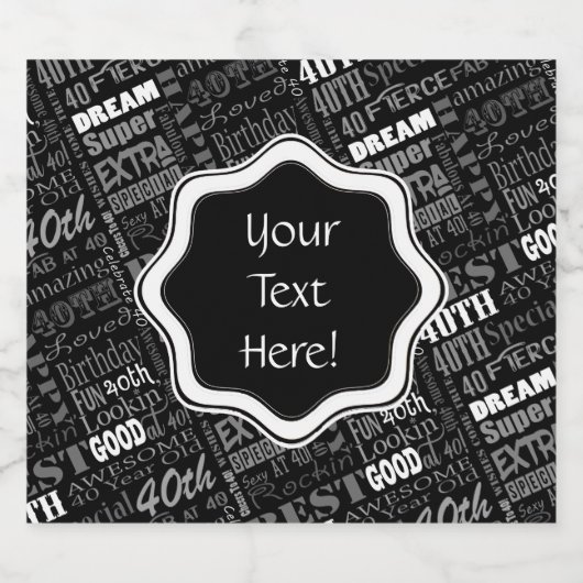 Gepersonaliseerd monogram voor 40e verjaardag van  bier etiket (Enkel label)