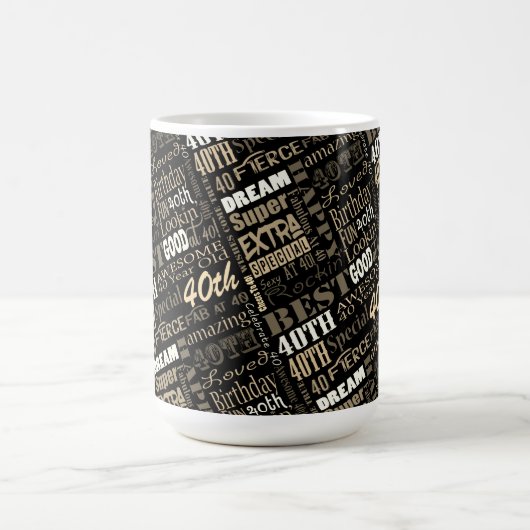 Gepersonaliseerd monogram voor 40e verjaardag van  magische mok (Midden)