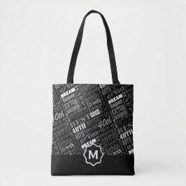 Gepersonaliseerd monogram voor 40e verjaardag van  tote bag