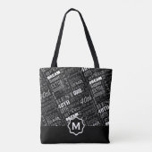 Gepersonaliseerd monogram voor 40e verjaardag van tote bag (Achterkant)