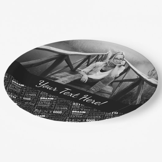 Gepersonaliseerd monogram voor 45e verjaardag van papieren bordje (Gekanteld)