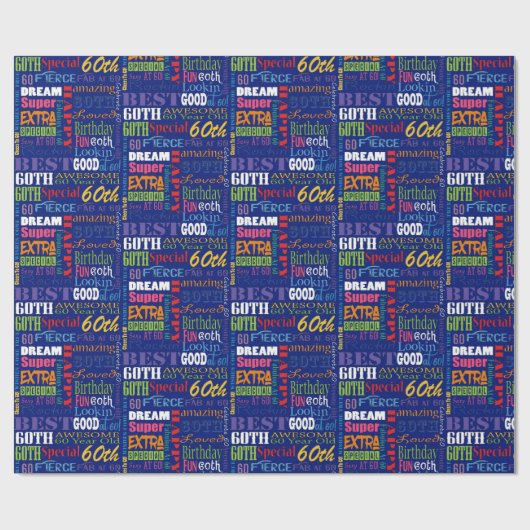 Gepersonaliseerd monogram voor 60e verjaardag van cadeaupapier (Vlak)