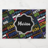 Gepersonaliseerd monogram voor 60e verjaardag van sparkling wijnetiket (Enkel label)