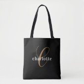 Gepersonaliseerd monogram voor modern en elegant z tote bag (Voorkant)