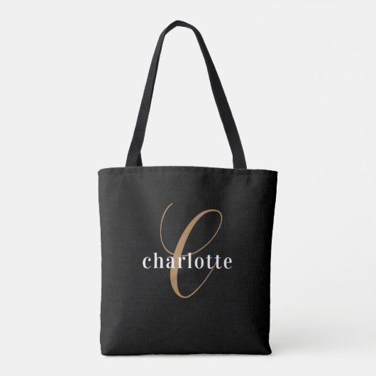 Gepersonaliseerd monogram voor modern en elegant z tote bag (Achterkant)