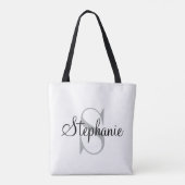 Gepersonaliseerd monogram voor modern en elegant z tote bag (Achterkant)