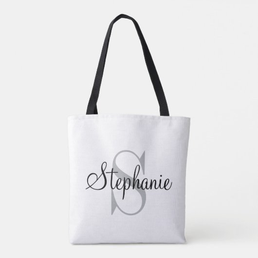 Gepersonaliseerd monogram voor modern en elegant z tote bag (Achterkant)