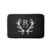 Gepersonaliseerd monogram voor Rustic Deer Antlers Badmat (Voorkant)
