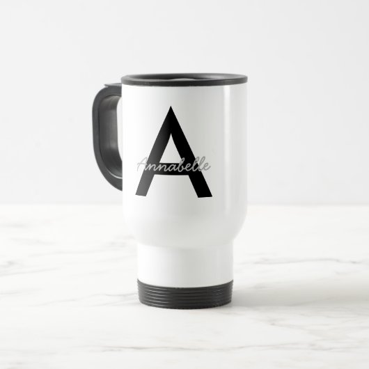 Gepersonaliseerd monogram voor Typografie Reisbeker (Voorkant links)
