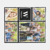 Gepersonaliseerd monogram voor uw fotocollage fleece deken (Voorkant (Horizontaal))